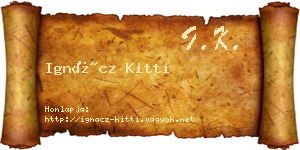 Ignácz Kitti névjegykártya